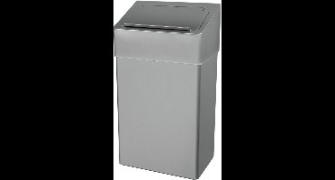 SanTRAL® Classic HBU 18 E Steel Touch (ST), hygiënische afvalbak met sluisklep voor het afvoeren van maandverband e.d., 18 liter, gepolijst roestvrij staal, met anti-vingerafdrukcoating, met zakhouder, vrijstaand en voor wandmontage
