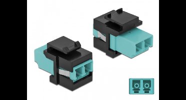 Keystone Module LC Duplex Vrouw naar LC Duplex vrouwelijke aqua / zwart