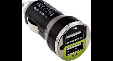 InLine dubbele USB autolader 2,1A