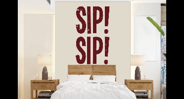 Behang - Fotobehang Japandi - Vintage - Decoratie - Rood - Breedte 195 cm x hoogte 260 cm