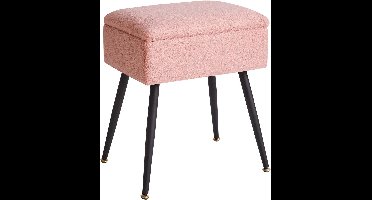 TheLau ® Multifunctionele Make-up Kruk met Verborgen Opbergruimte en Comfortabele Bekleding in Zacht Stof