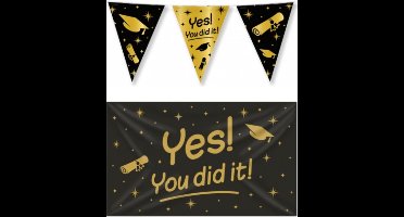 Yes you did it versiering pakket – vlag – gevelvlag – geslaagd - paperdreams