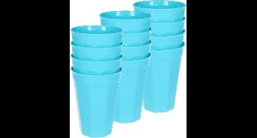 Plasticforte Verjaardag/kinderen/camping drink bekers - 12x stuks - 300 ML - blauw - kunststof - onbreekbaar