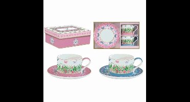 Easy Life Spring Parade-Kopjes & Schotels Set- porselein- in Doos - Meerkleurig 240ml 4-Delig