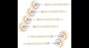 Sorbo afwasborstel - hout - rond - 6 stuks