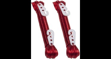 Lifetime Clean Waslijn - 2x - 20 meter - PVC - rood - drooglijn / waslijndraad - wasgoed ophangen - met 2 haakjes