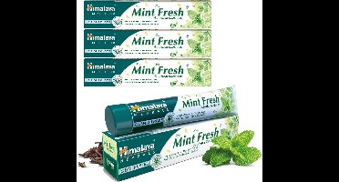 Himalaya Herbals Tandpasta Mint Fresh - 3 x 75ml - 100% Veganistisch - Fluoride Vrij Tandpasta