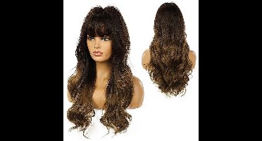 ApexArte® Top Kwaliteit Damespruik – Pruiken Dames - Hair Wig – Lang – Donkerbruin