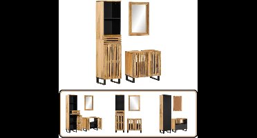 vidaXL Badkamermeubelset - 3-delig - Mangohout