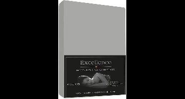 Excellence Katoen Satijn Topper Hoeslaken 140x200cm + 15cm - Zilver grijs