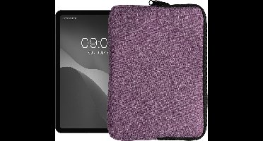 kwmobile universele tablet hoes geschikt voor 9,7"-11" Tablet hoesje - Stoffen cover voor tablets 25,6 x 18,1 cm - Tablet sleeve met rits - In lavendel