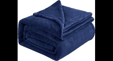 AeroRest Fleecedeken & plaid | Donkerblauw | Extra zacht | Wasmachinebestendig | 130 x 160 cm | Voor bank, bed en camping