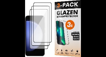 Screenprotector - Geschikt voor Samsung Galaxy S23 FE - Gehard Glas - Full Cover Tempered Glass - Case Friendly - 3 Pack