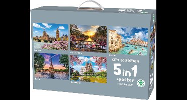Mr. Broccoli - City Collection - 5 x 1000 Stukjes Legpuzzel - Inclusief Poster - FSC® - Puzzel voor Volwassenen