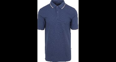 Suitable Respect Polo Tip Ferry Denim Blauw - Maat M - Heren - Polo shirt Heren met Korte mouw