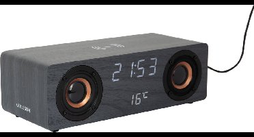 Karlsson - Wekker Classic BT Speaker Radio w. Phone Charger - Zwart