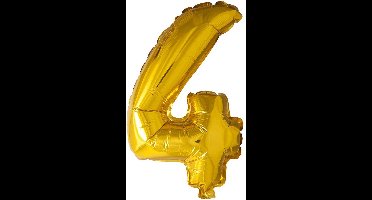 New Age Devi - gouden cijferballon 4 - perfect voor kinderfeestjes - 40cm