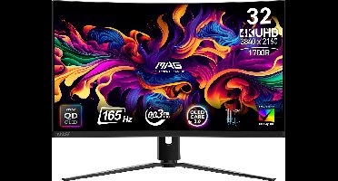 MSI MAG 321CUP QD-OLED - 4K UHD Curved Gaming Monitor - 165hz - 32 Inch - USB-C PD 15W