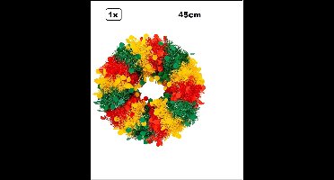 Deurkrans decoratie krans confetti 45cm - Carnaval thema feest optocht decoratie deur krans Limburg