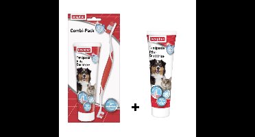 Combideal - Beaphar Hondentandenborstel En Tandpasta + Tandpasta Leversmaak (100 Gram)