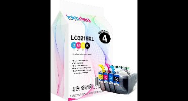 Inktdag inktcartridges voor Brother LC3219XL / LC3217xl/LC-3219/LC3219/LC3217, multipack van 4 kleuren (1*BK, C, M en Y) Brother MFC-J5330 DW, J5730DW, J5930DW, J6530DW, J6535DW, J6930DW, J6935DW