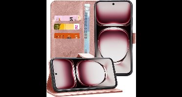 Hoesje geschikt voor Oppo Reno 12 - Portemonnee Book Case Rosegoud