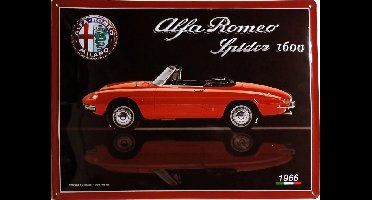 Alfa Romeo Spider 1600. (1966). Metalen wandbord in reliëf 30 x 40 cm...
