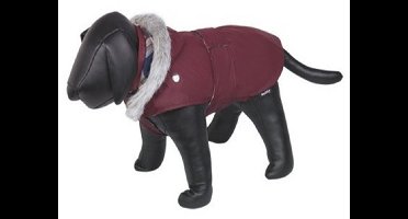 duvo regenjas voor honden maat 44 cm marian bordeau met uitneembare onderjas en afneembare kap -