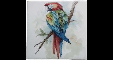 MadDeco Nederlands fabrikaat Bontgekleurde Ara op tegel Fries Witje 13 x 13 cm per tegel