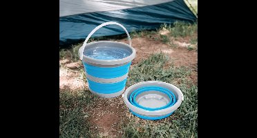 Aqua Laser opvouwbare emmer | emmer van 10 liter opvouwbaar | wit met blauw of wit met groen