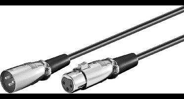 XLR 3-pin Microfoon- en Signaalkabel - Gebalanceerd - Metalen Connector - 2 meter - Zwart
