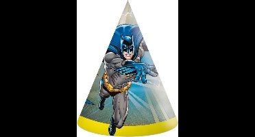 Procos - Dc Comics - Batman - Superheld - Feesthoedjes - feestmutsen - Punthoedjes - Karton - 6 Stuks - Kinderfeest - Verjaardag.