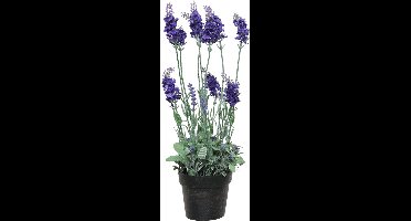 Everlands Lavendel kunstplant in pot - paars - D18 x H38 cm