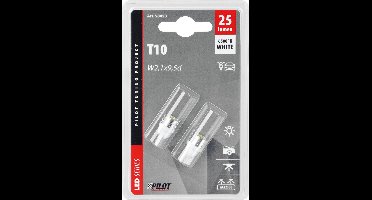 12V Mega-led 2 - 2 super chips - T10 - W2,1x9,5d - wit