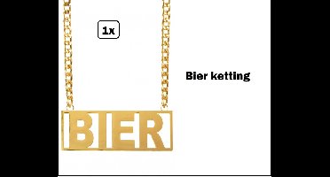Bier ketting goud - bier feest apres ski carnaval Oktoberfest ketting festival gele rakker