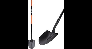 BLACK+DECKER Schep - 148 CM - Roestvrij - Koolstofstalen Kop en Glasvezel Handvat - Zwart