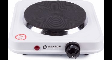 Benson Compacte elektrische kookplaat - 1000 watt - wit - 21 x 21 x 6 cm