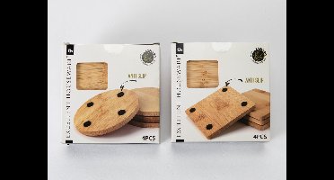 Excellent Houseware | Onderzetters | Bamboe | Duurzaam | Onderzetters voor glazen | Antislip