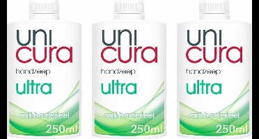 Unicura Ultra Handzeep Navulling - Anti Bacterieel 3 x 250 ml