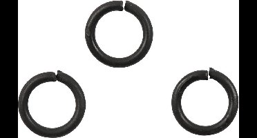 Ringen, afm 7 mm, dikte 1 mm, zwart, 50 stuk/ 1 doos