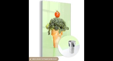 MuchoWow® Glasschilderij 80x120 cm - Schilderij acrylglas - Gezond ijs - Foto op glas - Schilderijen