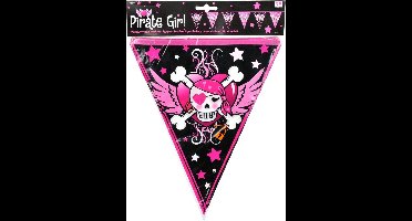 Vlaggenlijn Pink Pirate Girl - 10 meter