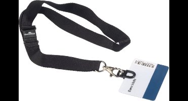 Keycord - Kaarthouder Durable met Card Fix - 2cm - Zwart - Gratis Verzonden