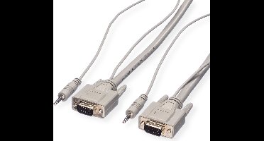 ROLINE combikabel, VGA + audio, M/M, 15 m