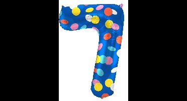 Folat - Folieballon Cijfer 7 Colorful Dots - 86 cm