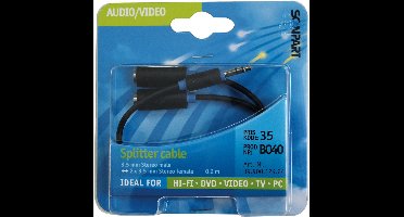 adapterkabel 3.5S(M)-2x3.5S(F) 0,2m