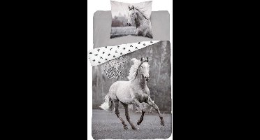 Dekbedovertrek paard - Love what you love - 140x200 cm - 70x80 cm