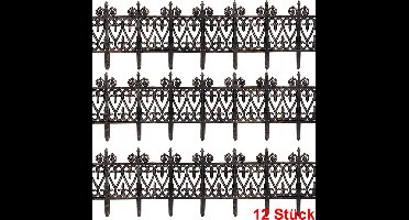 Deuba Borderrand Kunststof – 12 Stuks = 380cm UV-bestendig - Bruin