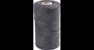 Macramé Koord, L: 198 M, d 2 mm, grijs, 330 gr/ 1 rol
