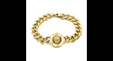 Guess Heren Guess heren stalen goldplated armband LION KING - Armband - Staal - Goudkleurig - 21.50 cm